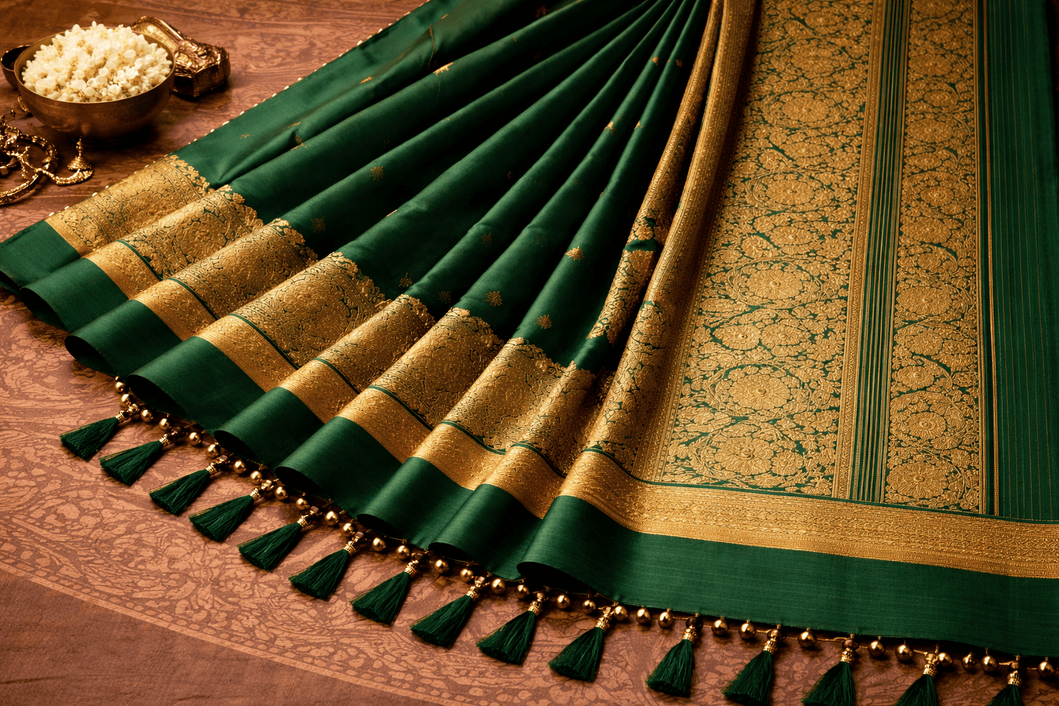 How to Authenticate a Genuine Bottle Green Kanchipuram Silk Saree: A Connoisseur's Guide