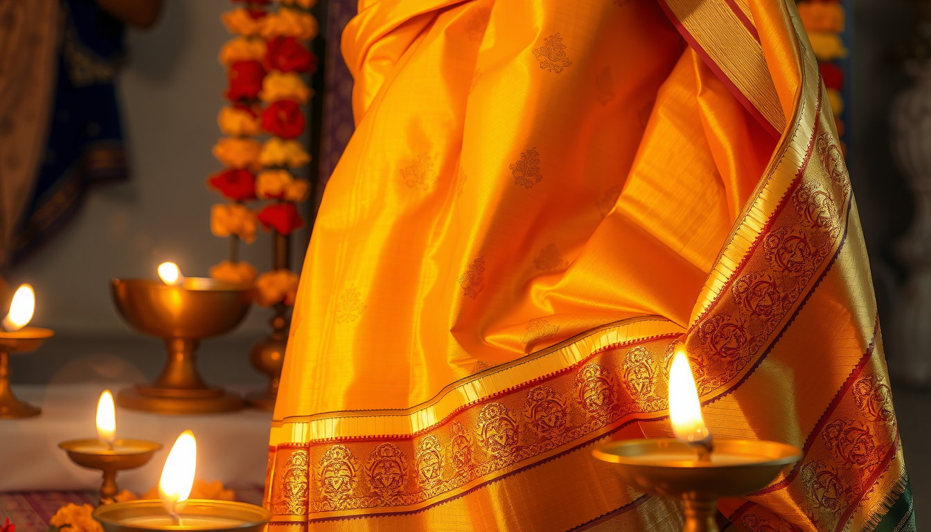 Golden & Festive: The Right Saree for Wedding Season